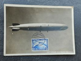 Photo Karte Graf Zeppelin über Zürich Luftpost Gelaufen 1928