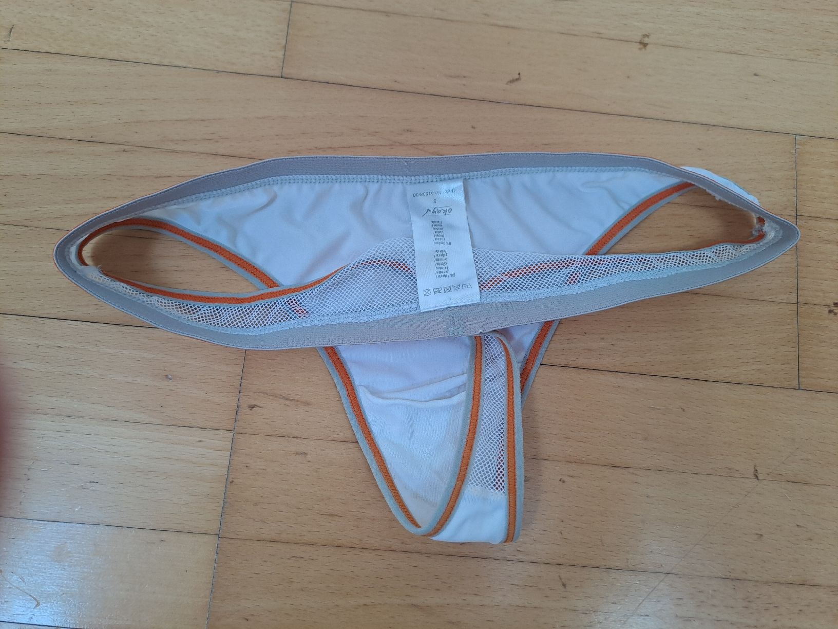 Sonstige Unterwäsche: String Tanga weiss orange Grösse S  – Neu (gemäss Beschreibung) aus Scherz von taa_sf6g 1
