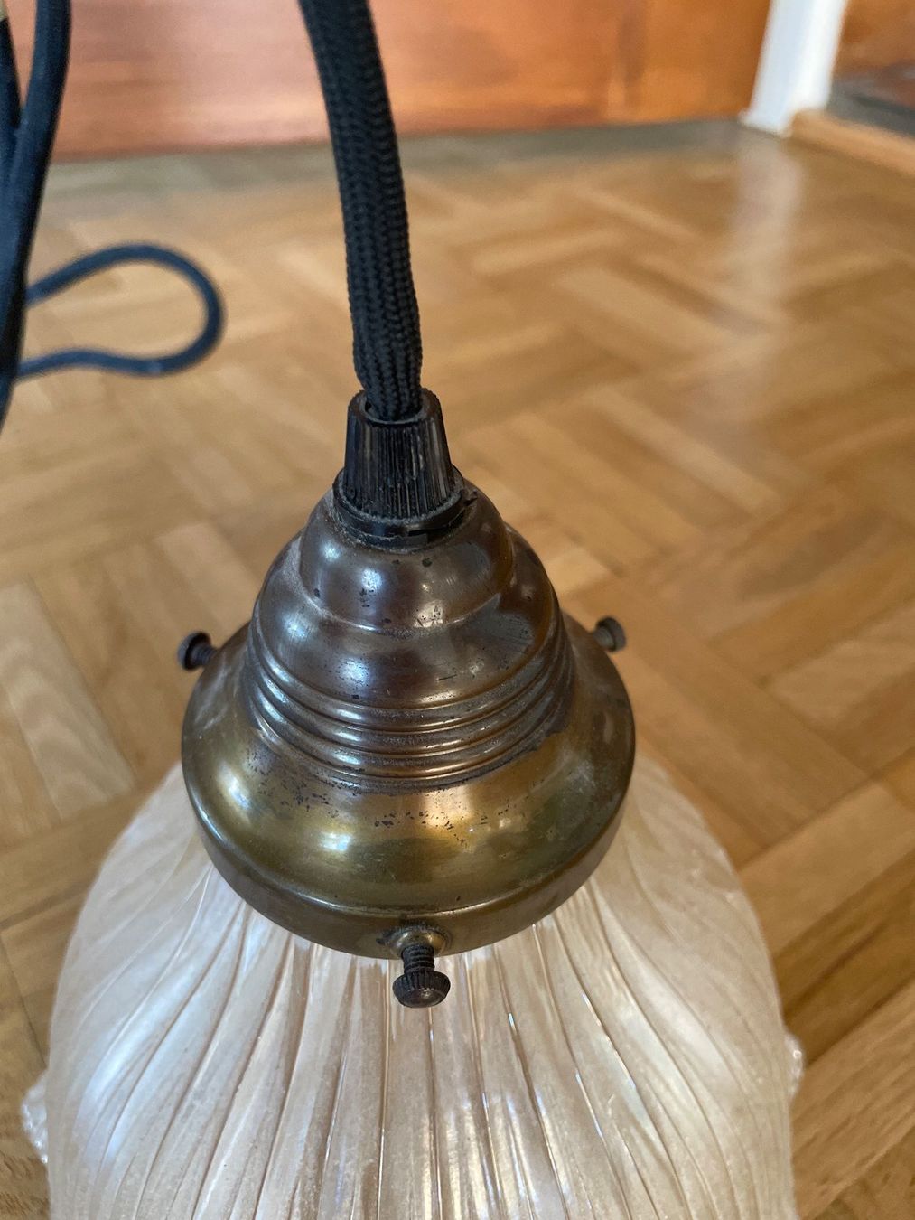 Kronleuchter & Deckenlampen: Antike Deckenlampe Messing & Glas – Gebraucht aus Zürich von maroccm 2