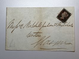 Grossbritannien 1840, One Penny Black, Glascow, Top Rarität!