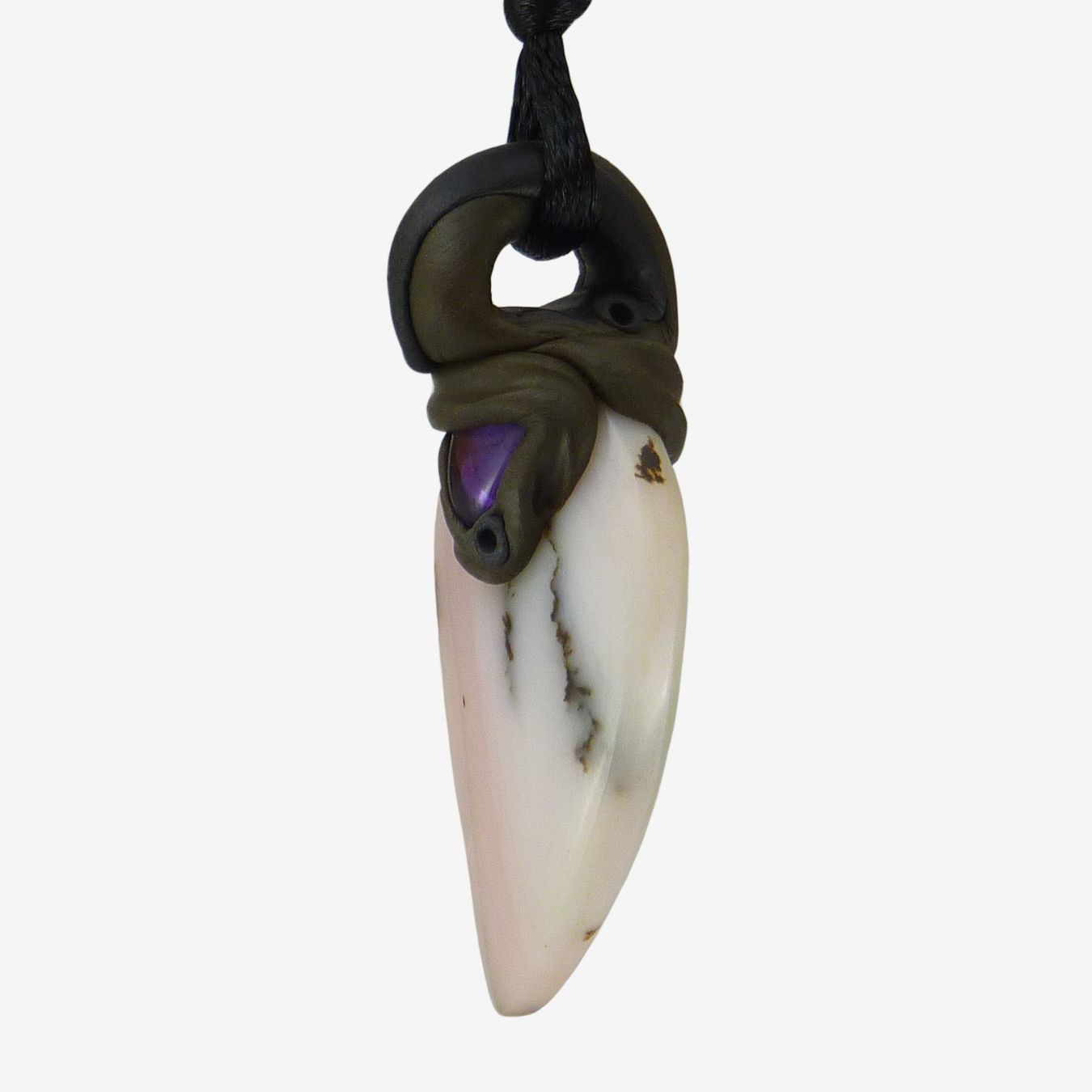 Mineralien & Heilsteine: Rosa Andenopal Steinanhänger mit Amethyst – Neu und originalverpackt aus Meilen von BYRD-Design 1