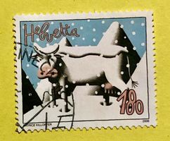 Nr.1201 GESTEMPELT Kuh im Schnee 2006   