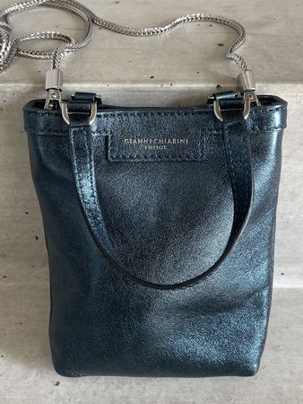 Gianni Chiarini Mini Tasche Leder Metallic Blau