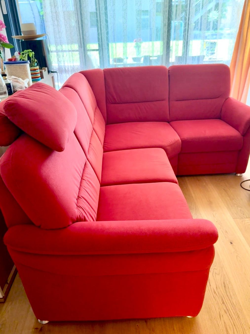 Divani: Edles rotes LIPO Ecksofa, echtes Alcantara – Usato da Seewil venduto da postmaster77