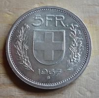 5 Franken 1967, 3 * vor Gesicht, vz, Kat. CHF 120.--