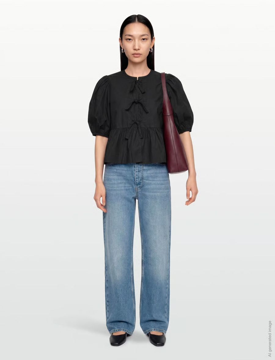 Ganni Camicette: Ganni Bluse schwarz Grösse 38 neuwertig – Nuovo (secondo la descrizione) da Basel venduto da ysmbg 2