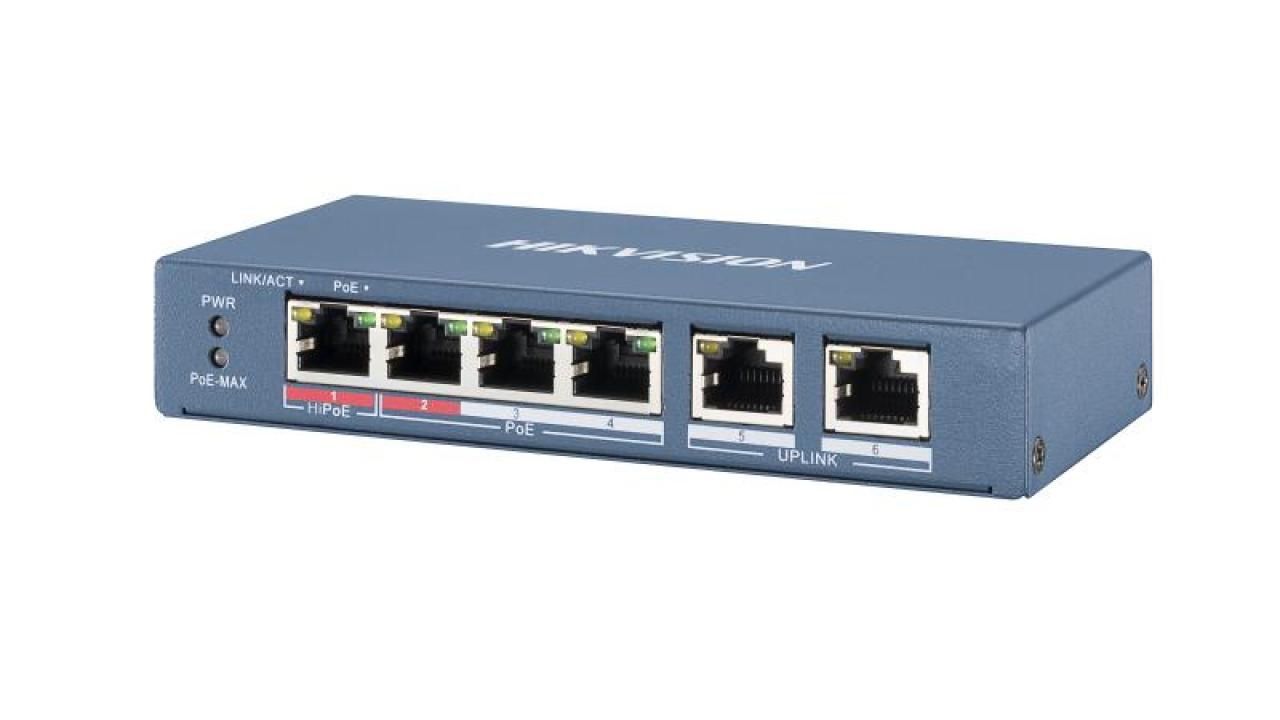 Hub & Switch: HIKVISION DS-3E0106HP-E, Internet PoE Switch – Nuovo e nell'imballaggio originale da Weiningen ZH venduto da iCamera