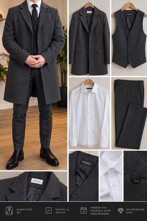 Herren Anzug Hockerty Pier One grau Set neuwertig