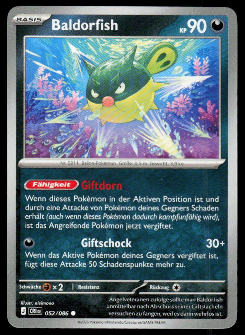 Pokémon Carte collezionabili: Pokemon Baldorfish 052/086 – Usato da Herisau venduto da Pokemon2025