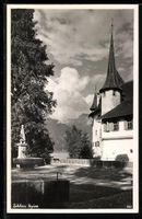 Spiez, Partie im Schlossgarten mit Gebir