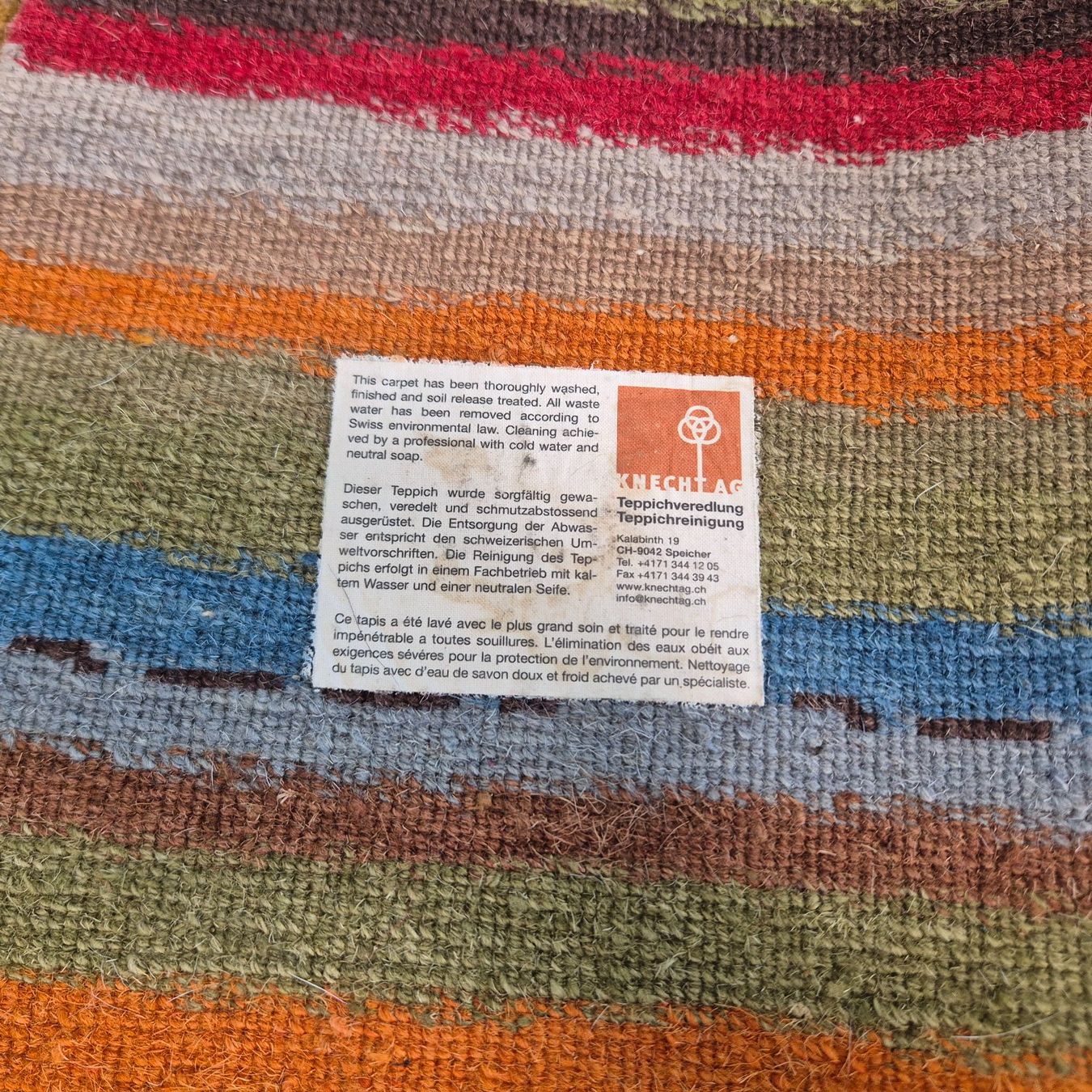 Tappeti: 70s Carpet Teppich Läufer gestreift 118x58cm – Usato da Nottwil venduto da Wondewa-Shop 4