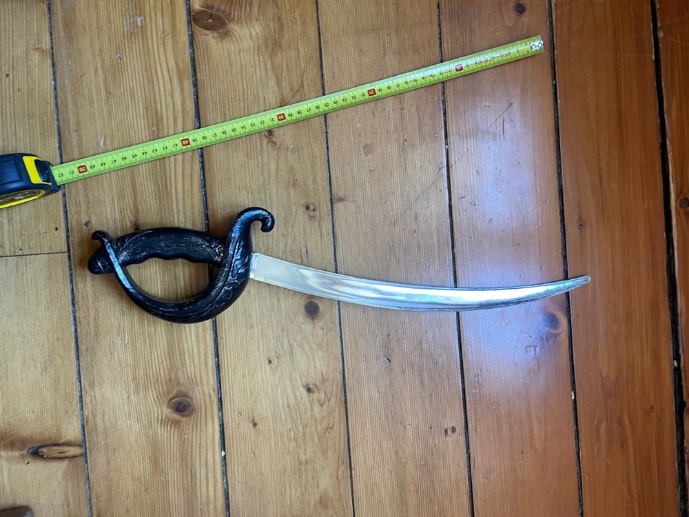 Épée Pirate En Plastique Jouet - Dague Costume Pirate - Pour Déguisement, Fête, Halloween - Finition Métallisée - 8