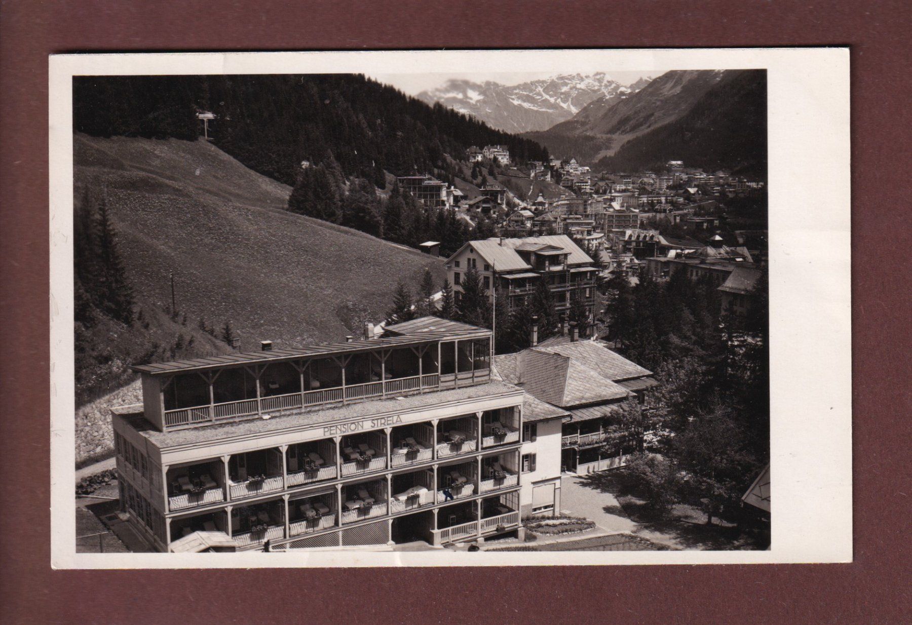Ansichtskarten: DAVOS - Pension Strela - 1948 – Gebraucht aus Pully von nicecards