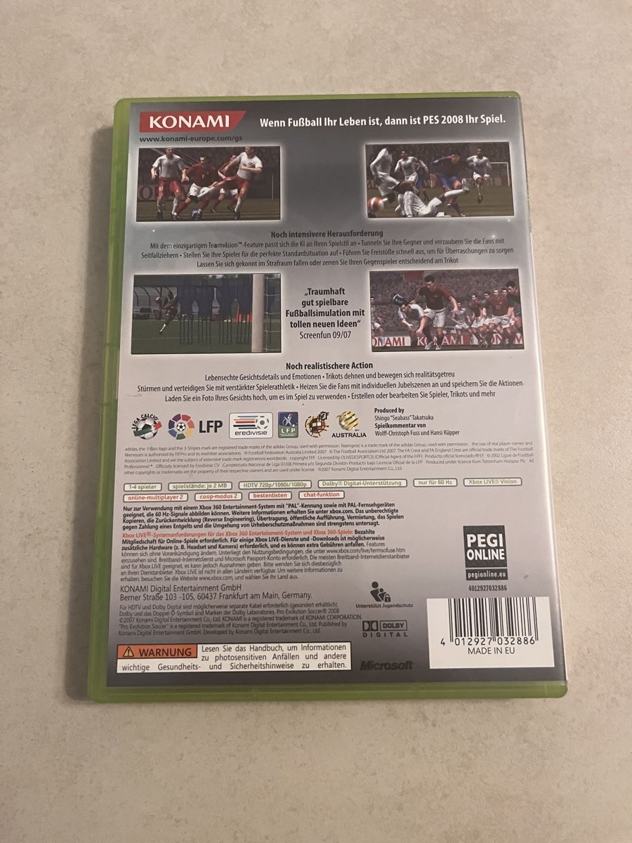 Microsoft Jeux: Pes2008 Xbox 360 – D'occasion à Suhr par SchnapperCH 1