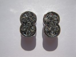2 Schiebeperlen mit Strass infinity, 11mm