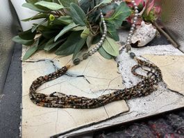 Super Collier mit Achat und Süsswasserperlen