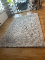 Hochflor Teppich beige silber 200x290 cm in gutem Zustand