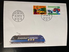 Schweiz 1997 Sonderstempel Taufe Lokomotive Zugkraft Aarau 2