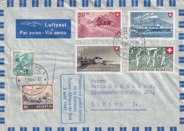 Erster Swissairflug Schweiz-Afrika 3.Aug.1947 mit P.P. Satz