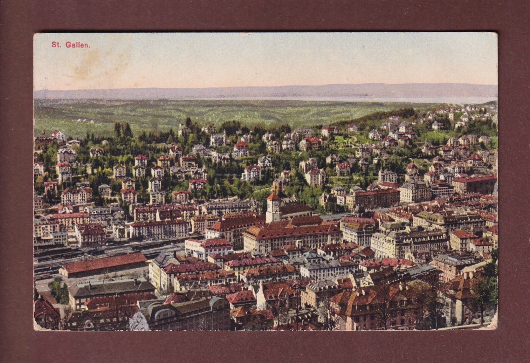Cartoline postali: ST. GALLEN - Teilansicht - 1915 – Usato da Pully venduto da nicecards-shop