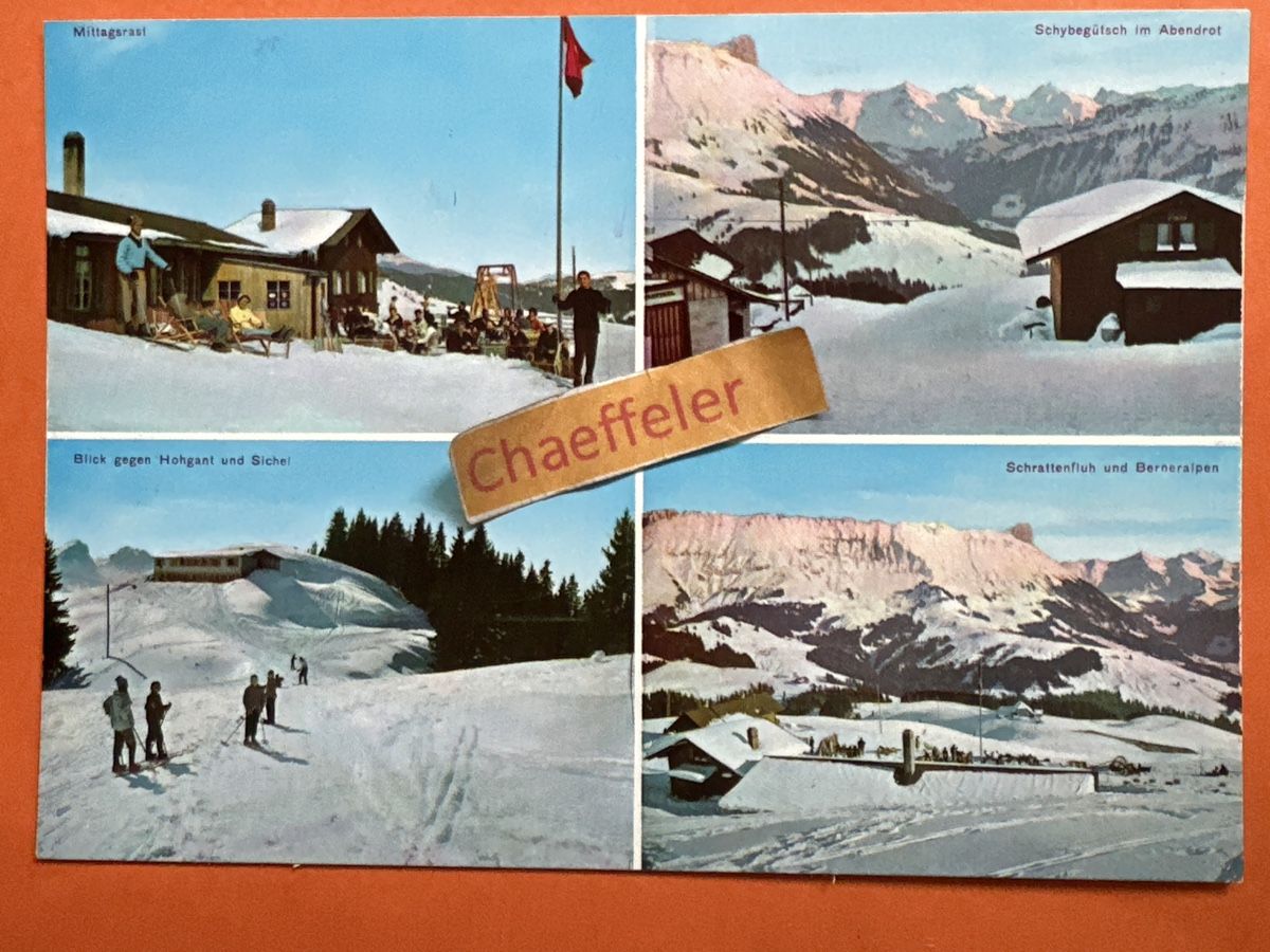 Cartoline postali: Berggasthaus Eigerblick, Marbachegg. – Usato da Zürich venduto da Chaeffeler
