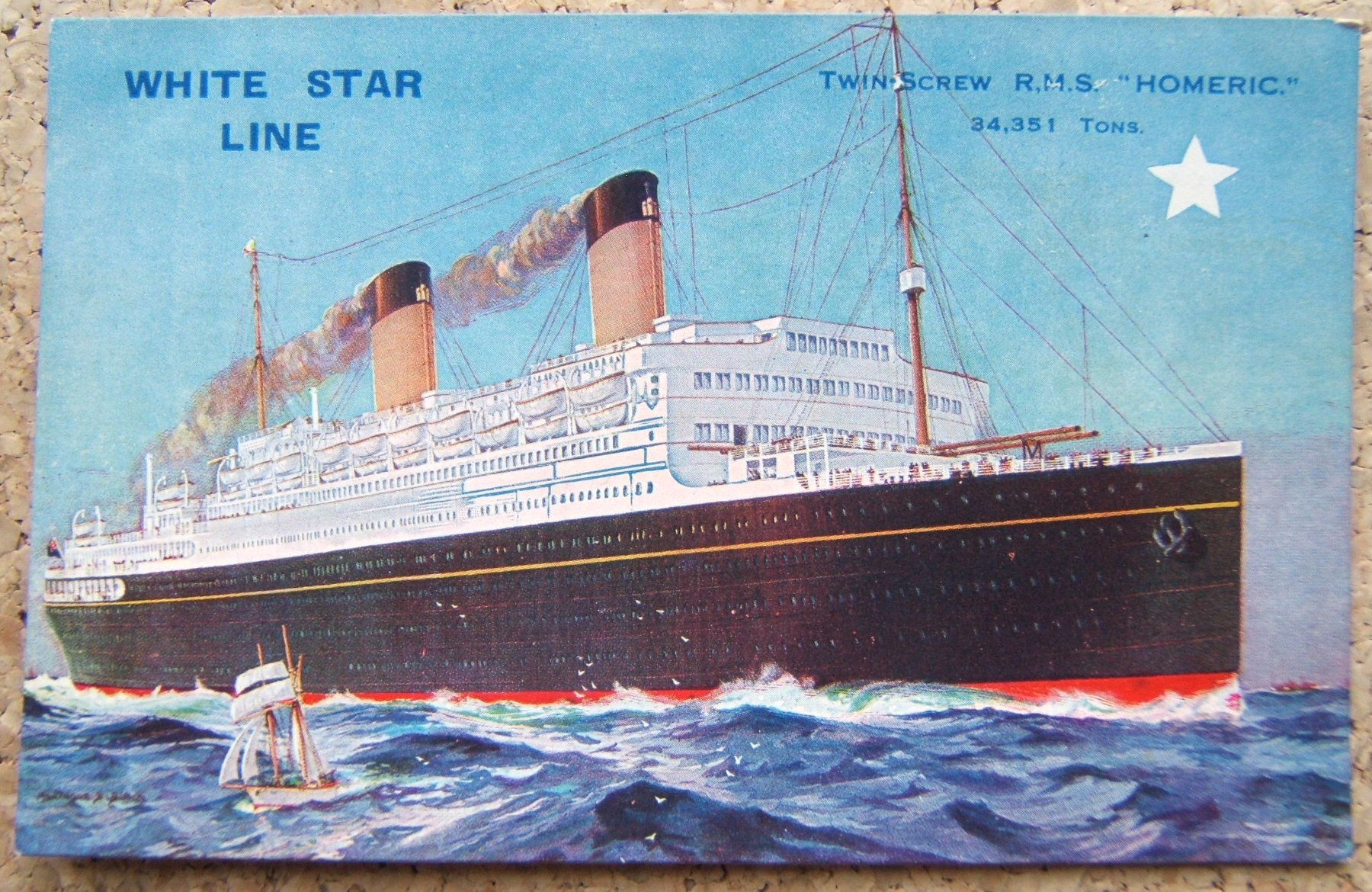Ansichtskarten: AK WHITE STAR LINE R.M.S. "HOMERIC" – Neu (gemäss Beschreibung) aus Brunnen von Nonne04