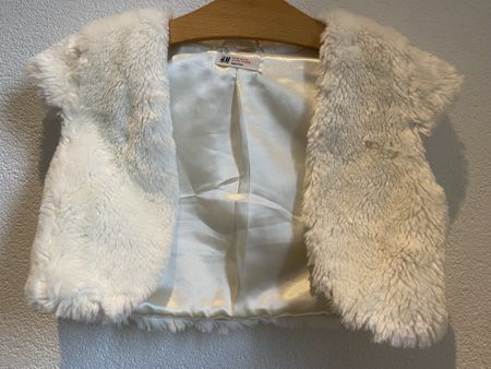 H&M Mädchen Kunstfellweste, Gilet, Bolero, Grösse 158, weiss