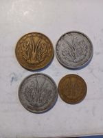 Lot de 4 pièces anciennes 2 francs AOF 1957