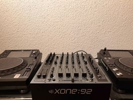 DJ-Set Allen & Heath Xone:92 & 2× Pioneer XDJ-1000MK2
