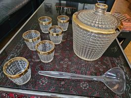 Vintage Bowle mit Gläser, neu