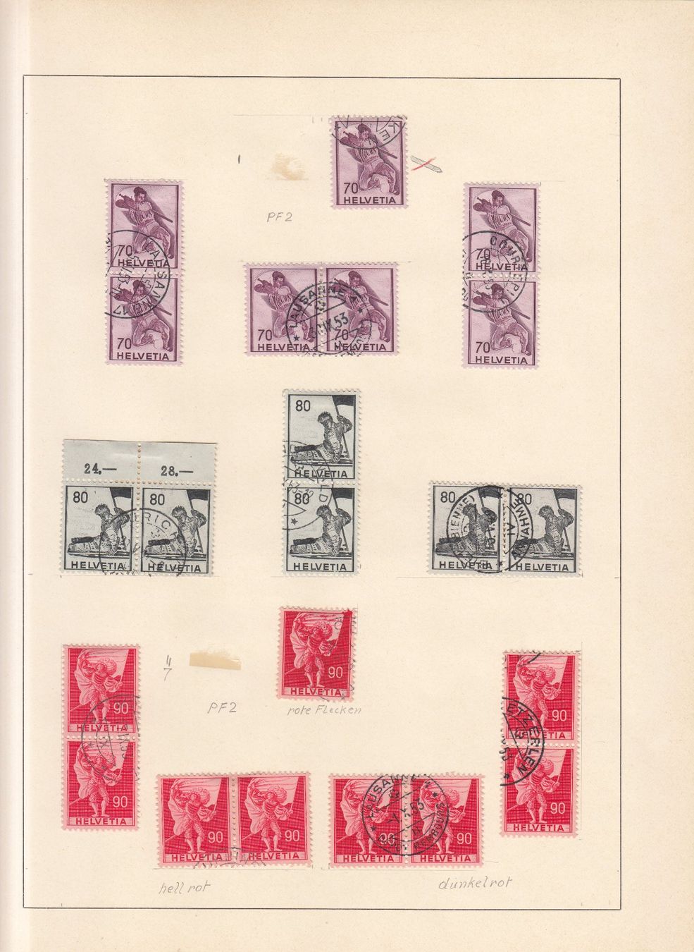 Tutti i francobolli: Historische Bilder 1941 Plattenfehler / Abarten – Usato da Bürglen TG venduto da StampGraf 1