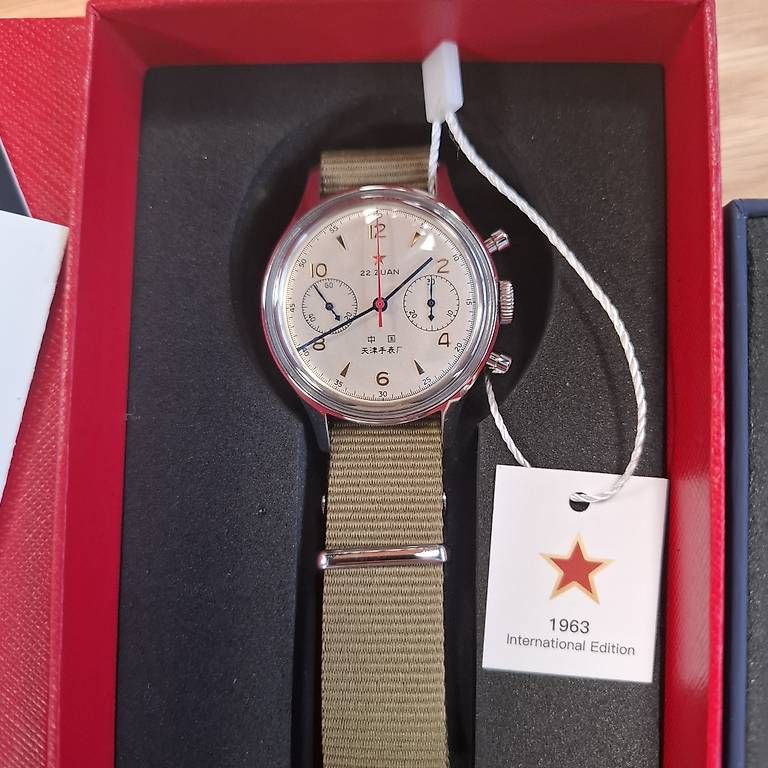 Seagull Orologi: Sea-Gull 1963 Uhr mit Lederarmbänder – Usato da Goldach venduto da ABTGolf