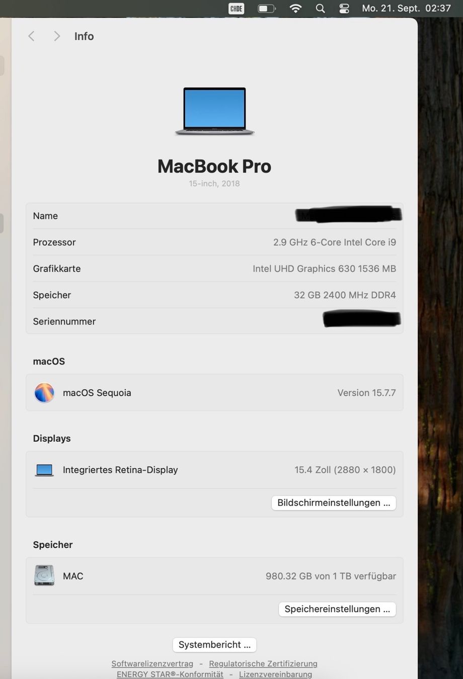 Apple Notebook: MacBook Pro mit Touch Bar Mid 2018 15-Zoll – Usato da Unterengstringen venduto da HeKasa 3