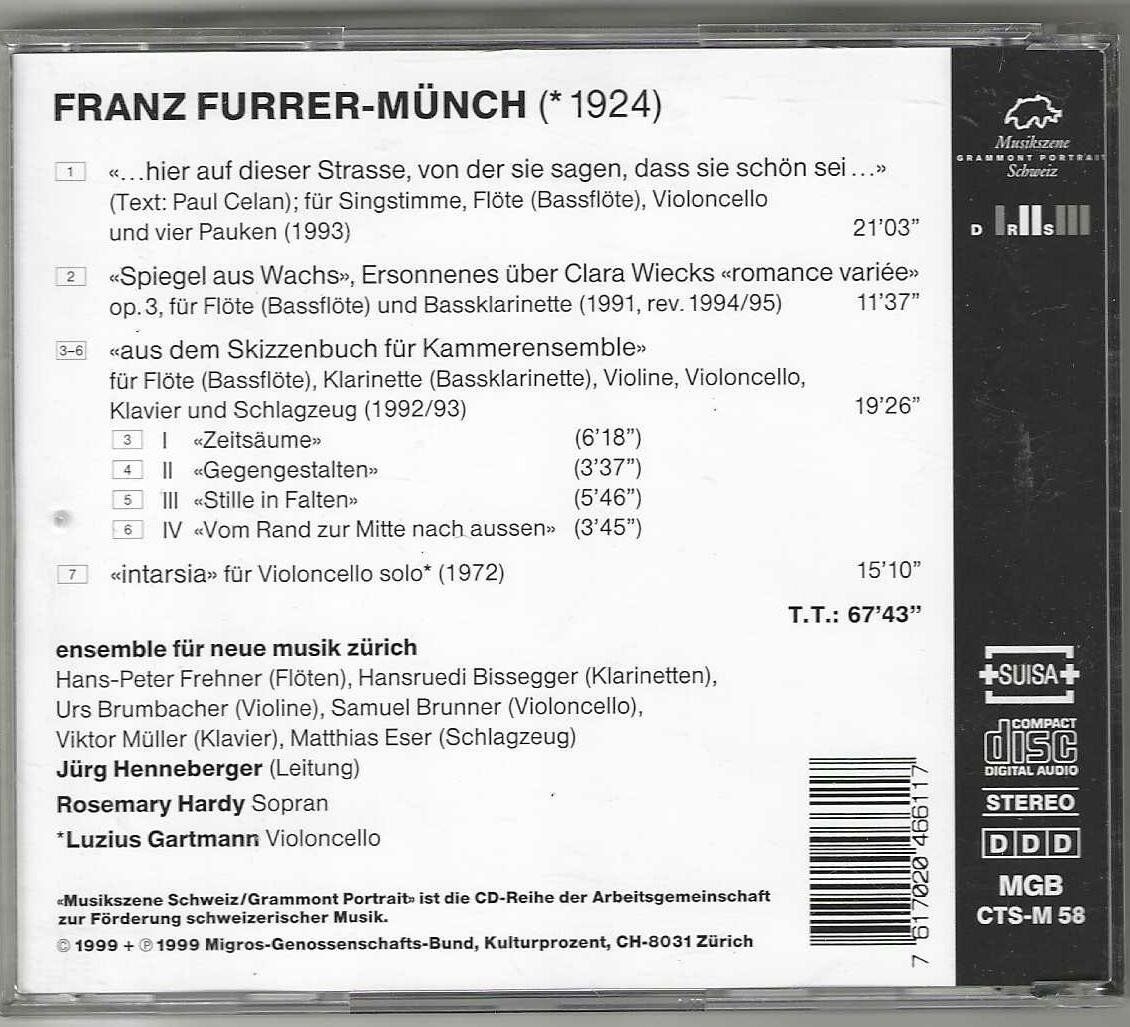 CDs: Franz Furrer-Münch – Gebraucht aus Genève von CDLPBookS 1