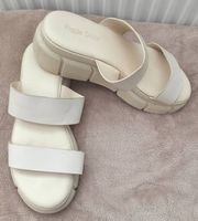Poggto Dolce Leder-Sandalen Weiss - Grösse 40