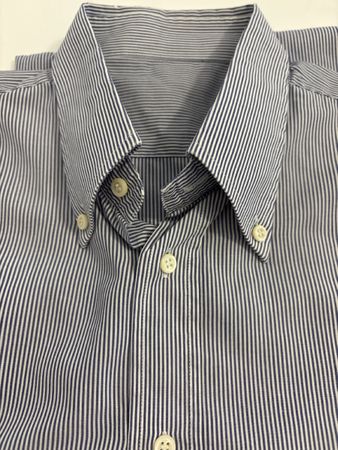 Button-Down-Hemd blau-weiss gestreift Gr L 100% Cotton
