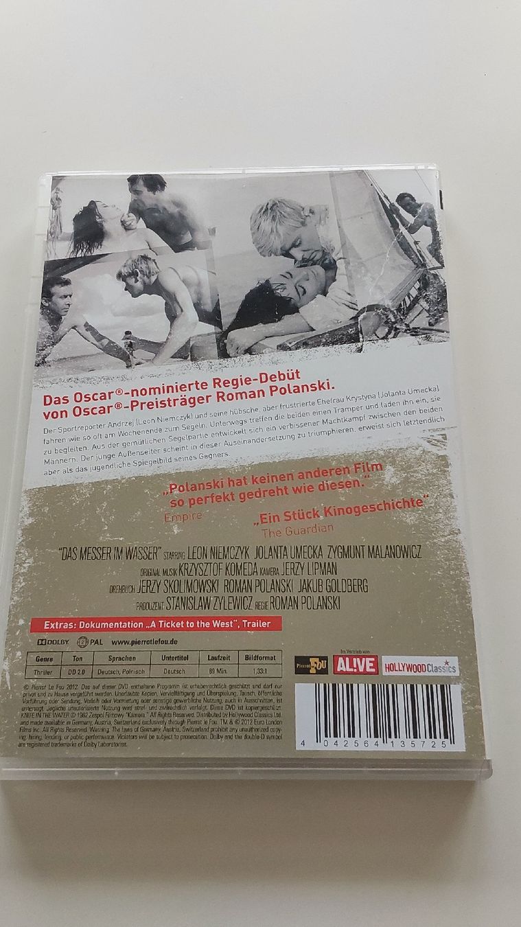 Das Messer im Wasser - Roman Polanski - DVD - Kultfilm! (Gebraucht) in ...