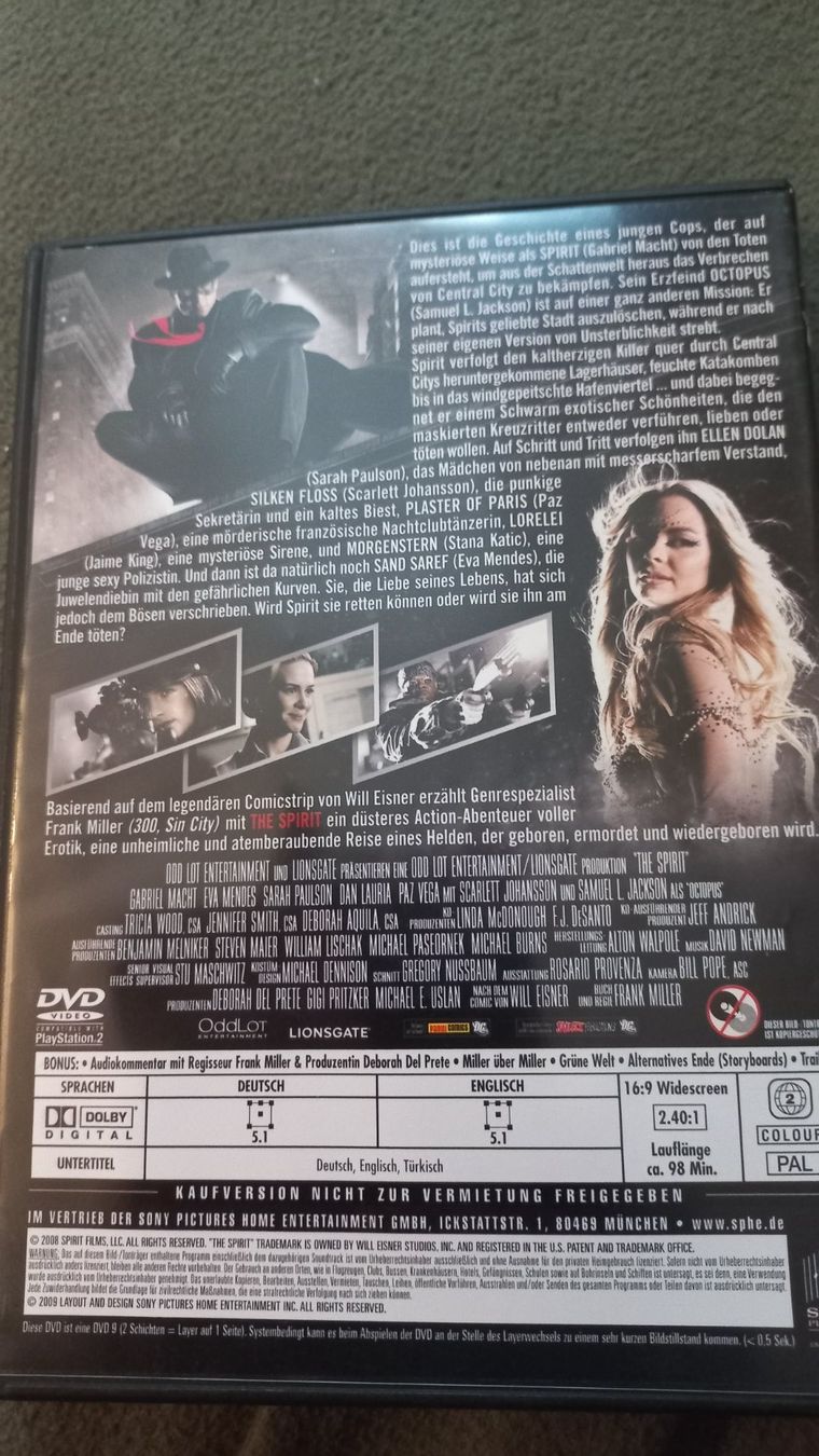Tutti i DVDs: The Spirit DVD – Usato da Olten venduto da Donatello1984 1