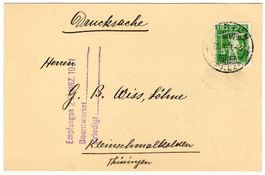 Perfin L.C. auf Drucksache von ZÜRICH nach DEUTSCHLAND