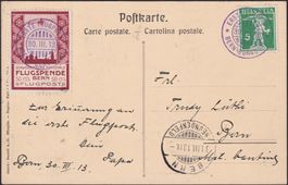 III, Vorläufer BERN 1913, auf LUXUS-Karte III.OK.4, 300.-++
