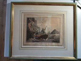 Aquatinta Stich Bird Catching from Below - J.H.Clark Dubourg