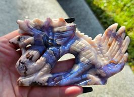 HQ Blauer Blumenachat Drache A 188g