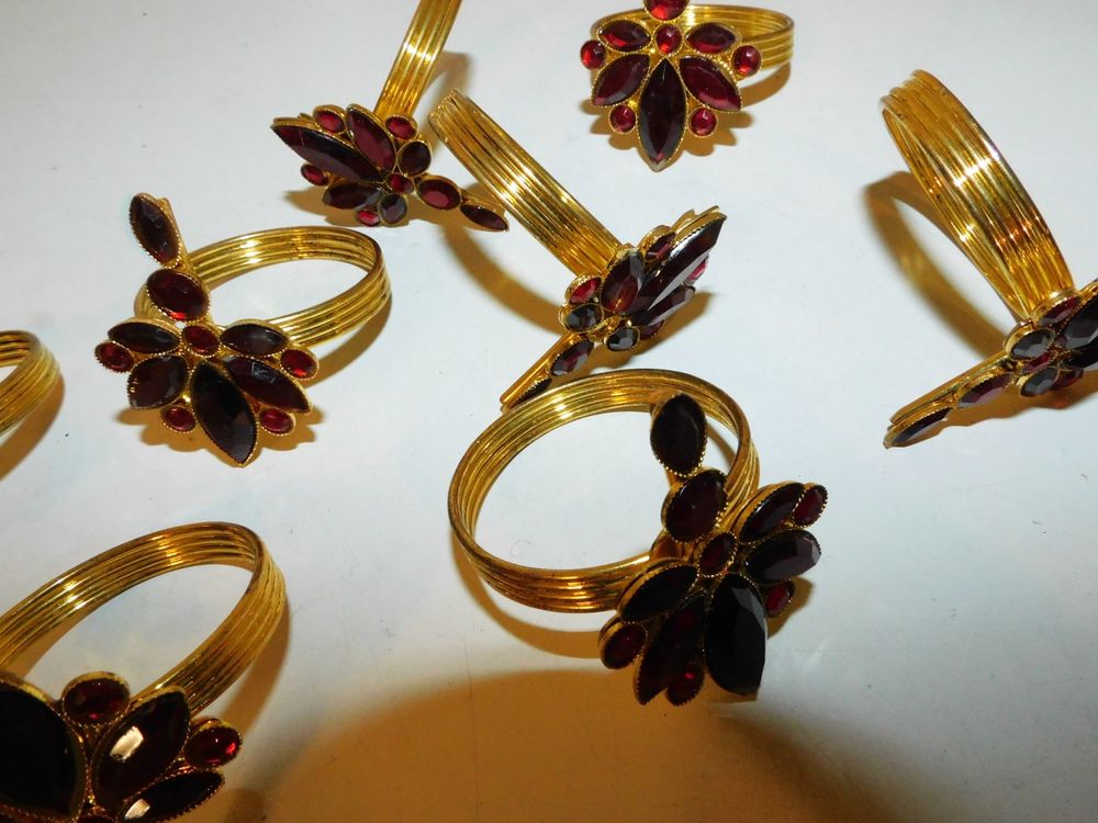 10 Gold Serviettenringe Blattform - 7x5cm Für Fest Produktbild-Vorschau 3