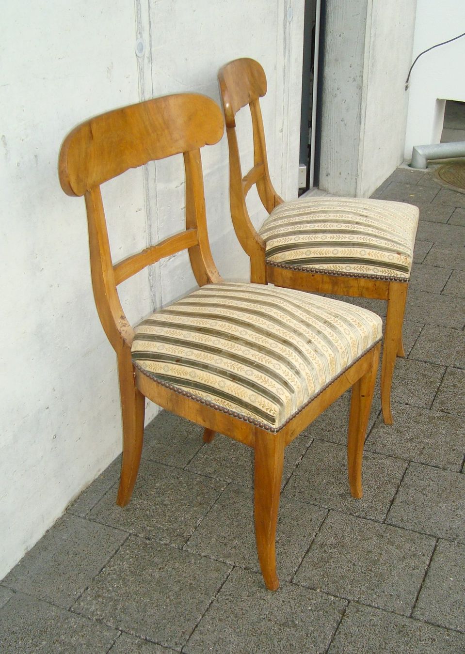 Sedie: 2 Biedermeier Polster Stühle, Nussbaumholz – Usato da Oberdorf NW venduto da Lufao 3