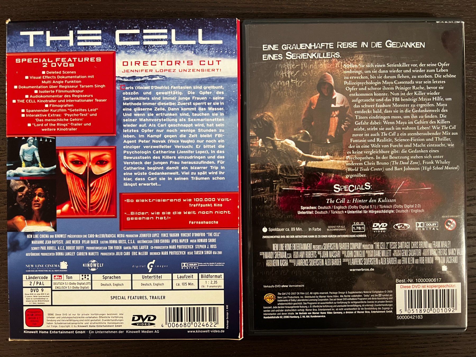 Tutti i DVDs: The Cell - Teil 1 & 2 – Usato da Zürich venduto da FilmFreunde 1