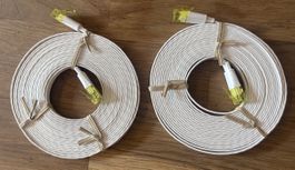 2× Ethernetkabel LAN Netzwerkkabel ca. 5 m – weiss – RJ45