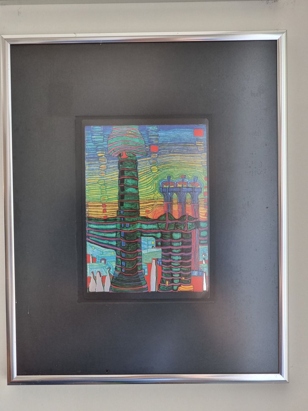 Foto & Immagini: 4 Bilder von Hundertwasser. Silbrige Rahmen. – Usato da Villigen venduto da Tschachtlan 4