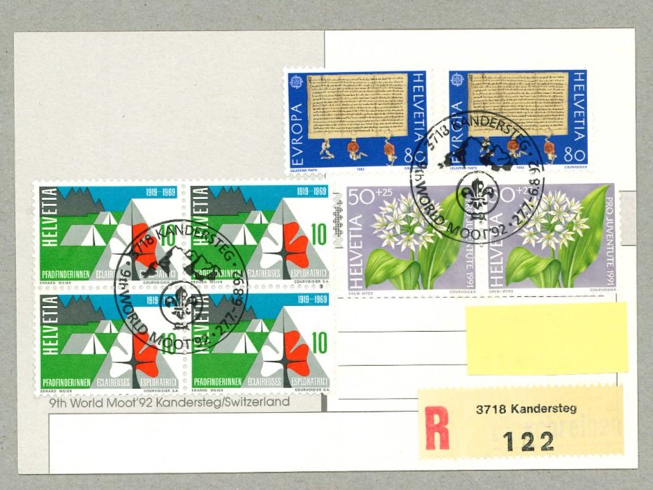 Tutti i francobolli: 1992, Welt Rover Moot, Kandersteg – Usato da Wallisellen venduto da Scoutphila