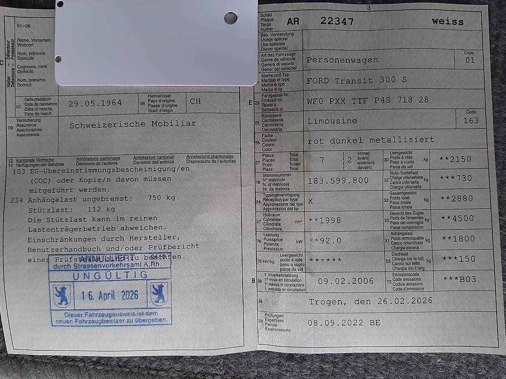 Veicoli da campeggio: Ford Transit 300S Euroline – Usato da Amriswil venduto da kbdb 4