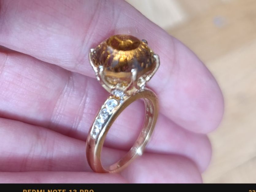 Anelli: Bague argent plaqué or & Citrine Madere! – Usato da Genève venduto da EcrinVintage 8